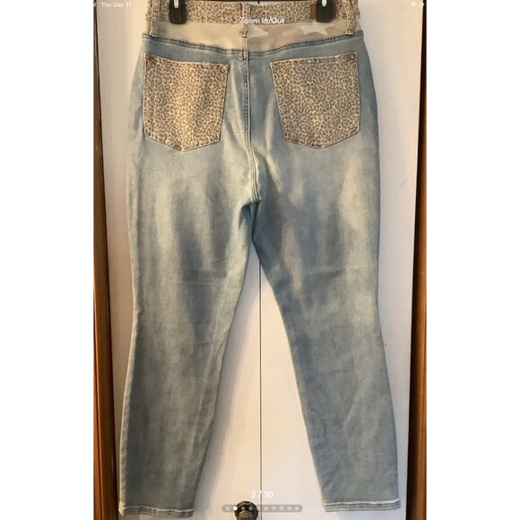 Judy Blue Jeans Size 11/30 H/R Slim Fit Ankle Stretchy Leopard/Camo Jungle - Picture 2 of 10